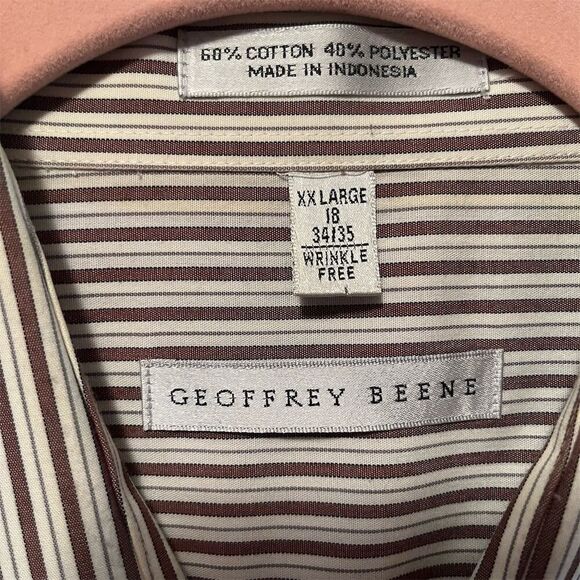 NWOT. Geoffrey Beene Men's 2XL Multicolor Striped Long Sleeve Shirt Casual. - Picture 1 of 6